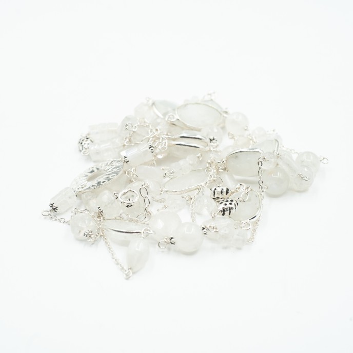 Lant multi pietre piatra-lunii 124cm Argint