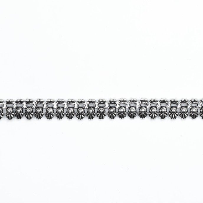 Colier etnic flori India Argint