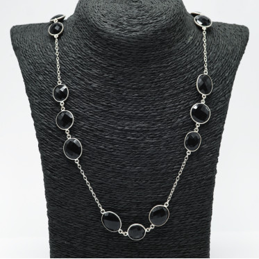 Lant multi pietre onix 77cm Argint