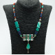 Colier Nepal dreptunghi turcoaz-corale-lapis Argint