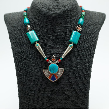 Colier Nepal pandantiv triunghi s Argint