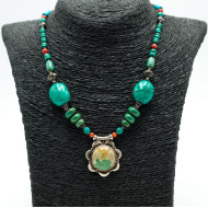 Colier Nepal pandantiv floare Argint