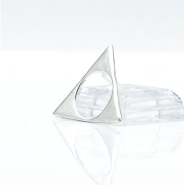 Inel geometric triunghi Argint