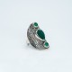 Inel lung broderie trio pietre agat.verde Argint