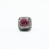 Inel patrat l radacina de rubin Argint