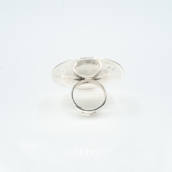 Inel rotund soare triunghiulete citrin Argint