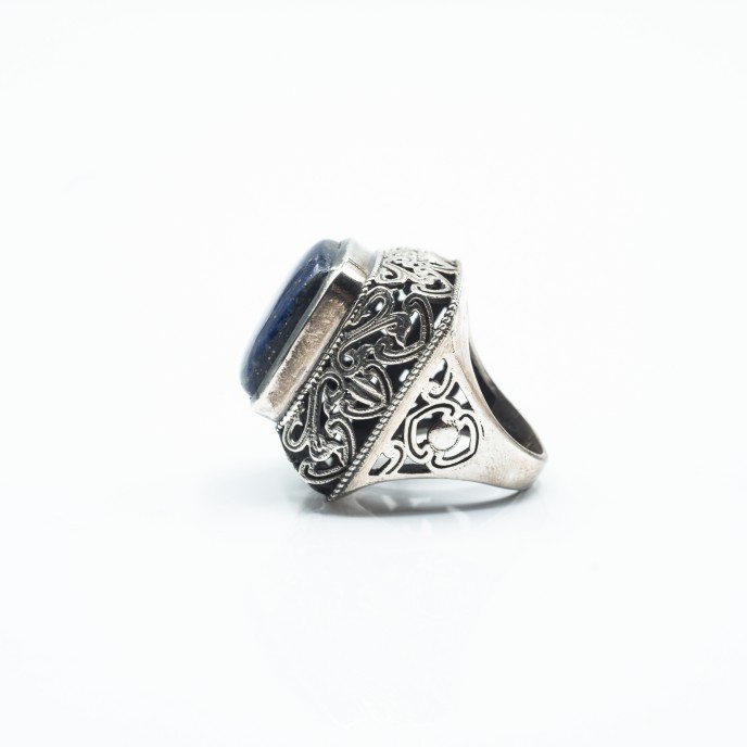 Inel patrat xl lapis lazuli Argint