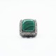 Inel patrat xl malachit Argint