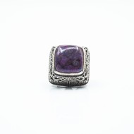 Inel patrat xl turcoaz mov Argint