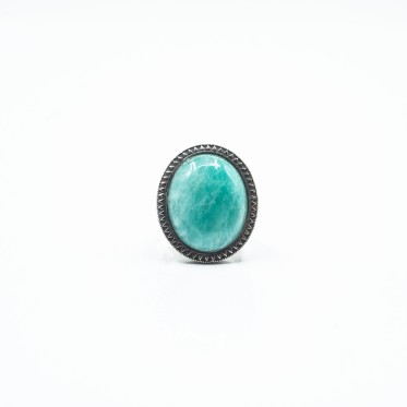 Inel oval model amazonite Argint