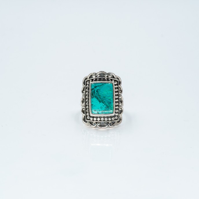 Inel piatra dreptunghiulara turcoaza Argint
