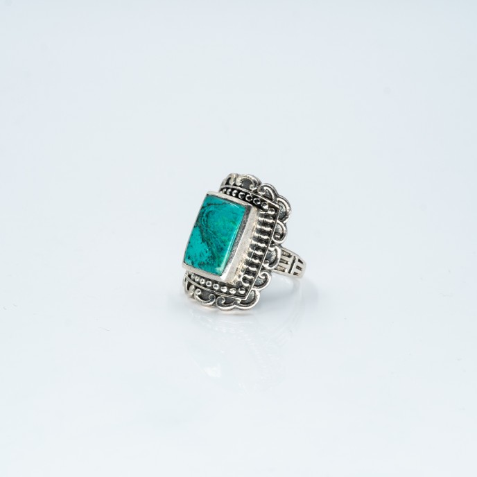 Inel piatra dreptunghiulara turcoaza Argint