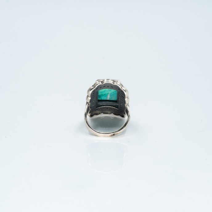 Inel piatra dreptunghiulara turcoaza Argint