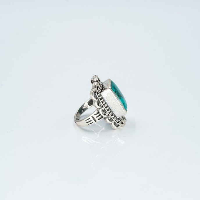 Inel piatra dreptunghiulara turcoaza Argint