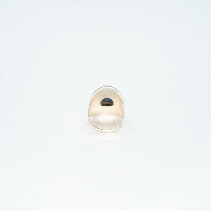 Inel oval picaturi lapis fatetat Argint