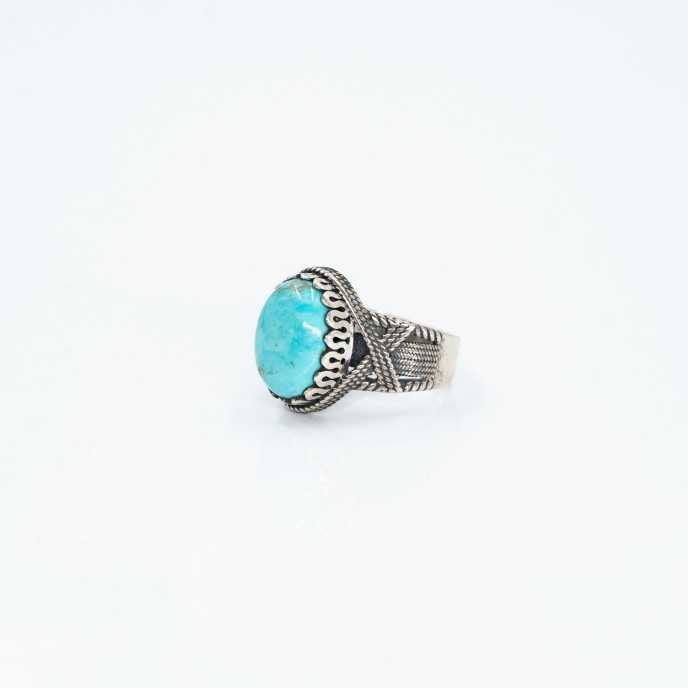Inel piatra ovala x turcoaza Argint