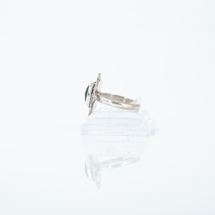 Inel xs oval floare labradorit Argint