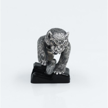 Inel pantera c.z.negru Argint