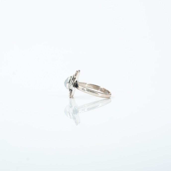 Inel xs floare piatra lunii Argint