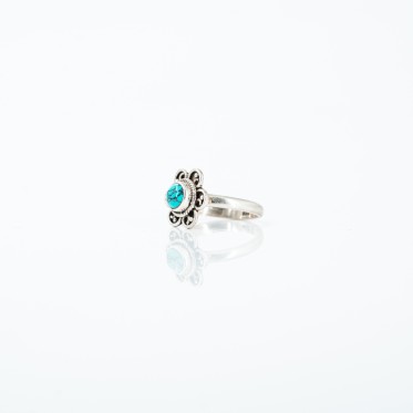 Inel xs floare turcoaza Argint