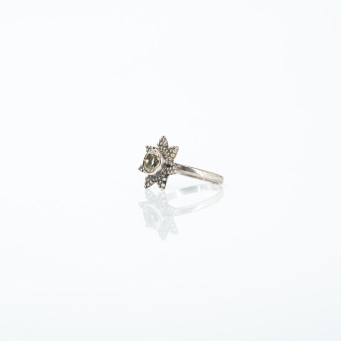 Inel stea piatra naturala citrin Argint