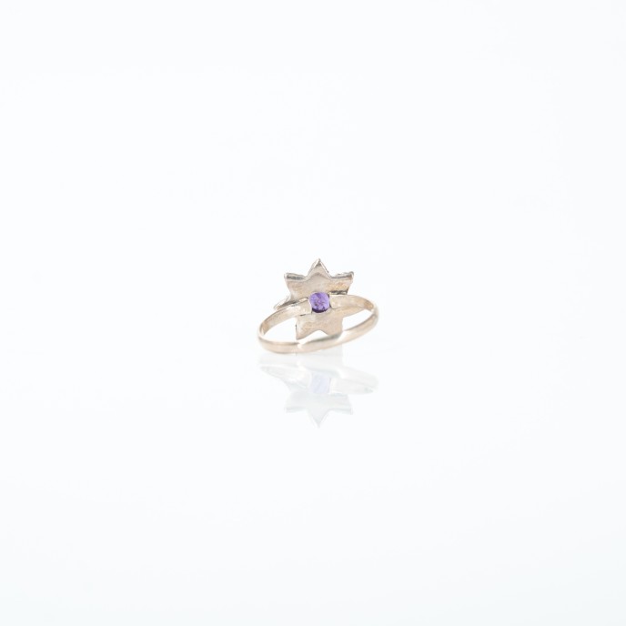 Inel stea piatra naturala ametist Argint