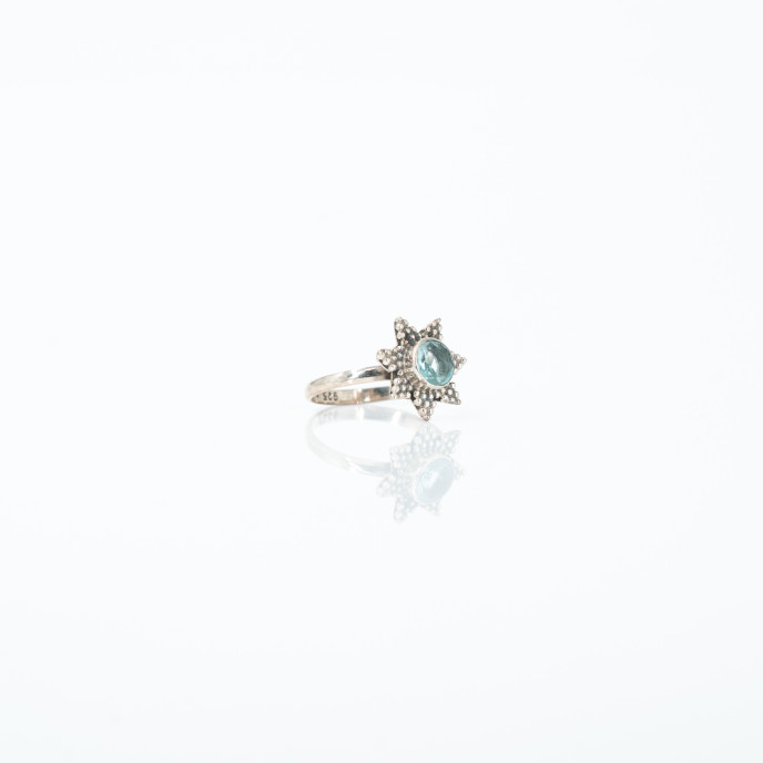 Inel stea piatra naturala piatra lunii Argint