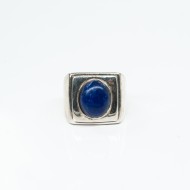 Inel patrat piatra ovala lapis.lazuli Argint