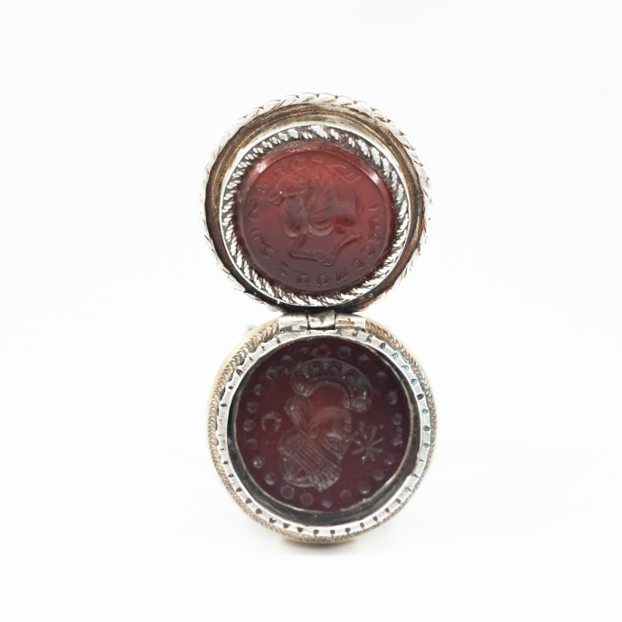 Inel Afgan tip caseta bivol Argint