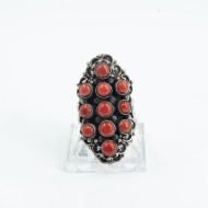 Inel lung ascutit multi corale Argint