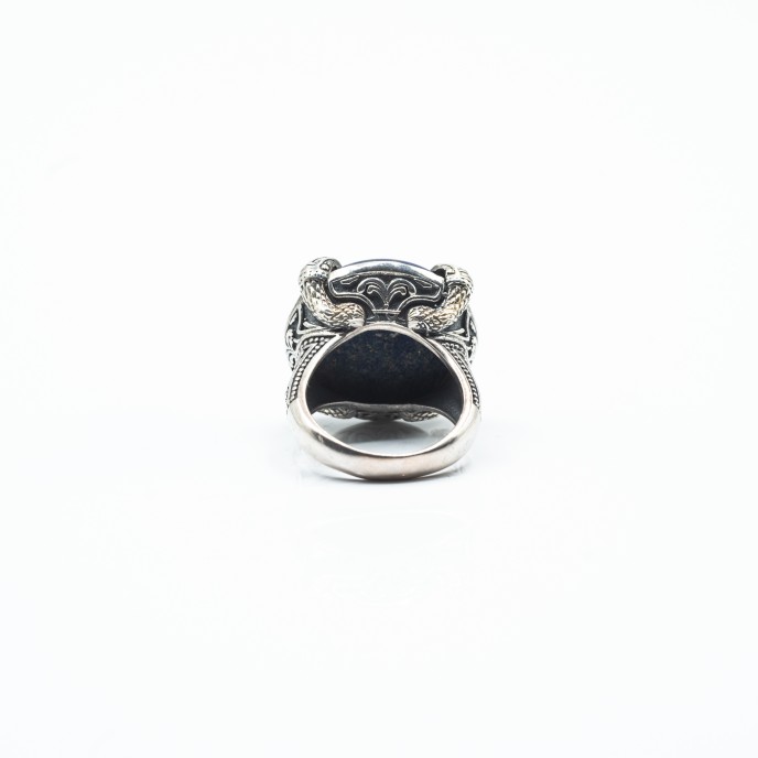 Inel rotund serpi lapis lazuli Argint