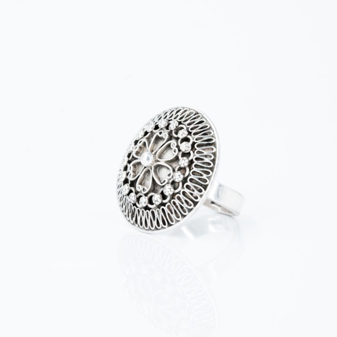 Inel floare bucle Argint