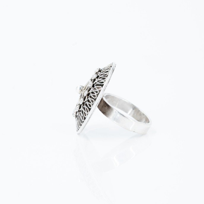 Inel floare bucle Argint