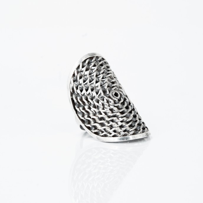 Inel oval plasa india Argint