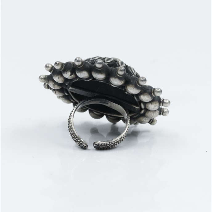 Inel etnic floare buline Argint