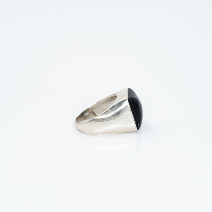 Inel psp patrat simplu onix Argint