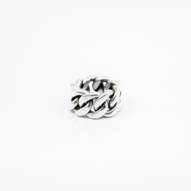 Inel flexibil model cuban 1.3cm Argint