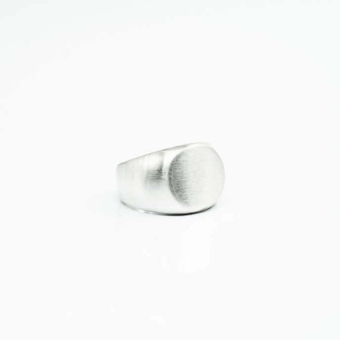 Inel simplu rotund mat 15*17mm Argint