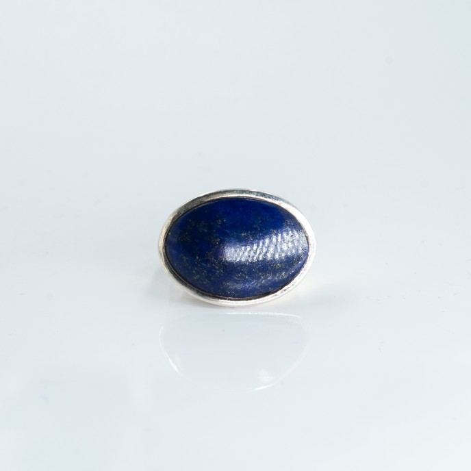 Inel oval piatra naturala lapis-lazuli Argint
