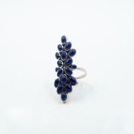 Inel lung picaturi lapis Argint