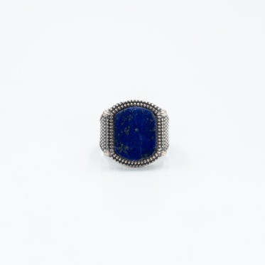 Inel dreptunghiular buburuze lapis lazuli Argint