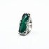 Inel dreptunghiular agat verde Argint