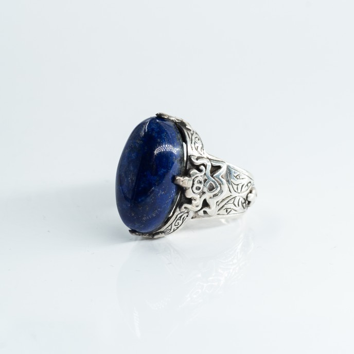 Inel Afgan oval lapis lazuli s Argint