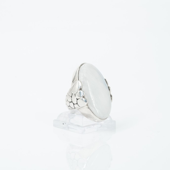 Inel oval picaturi piatra-lunii Argint