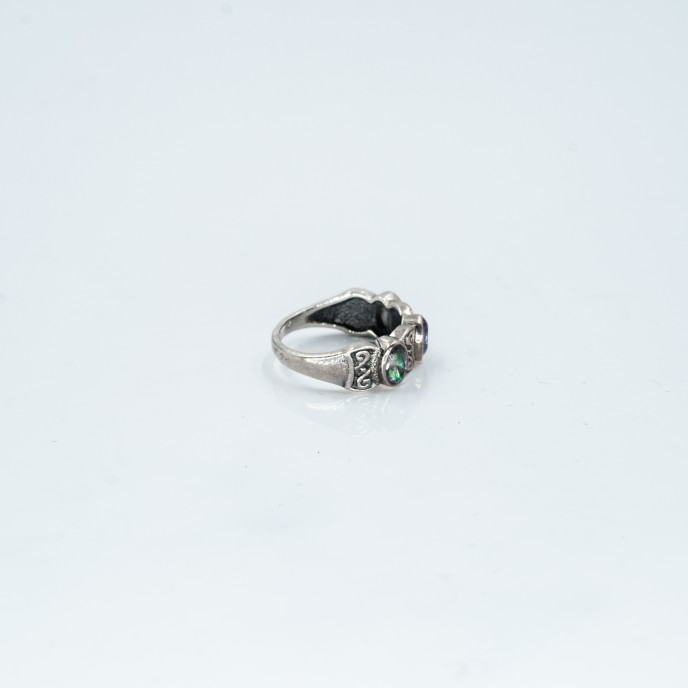 Inel slim trei pietre topaz-mistic Argint