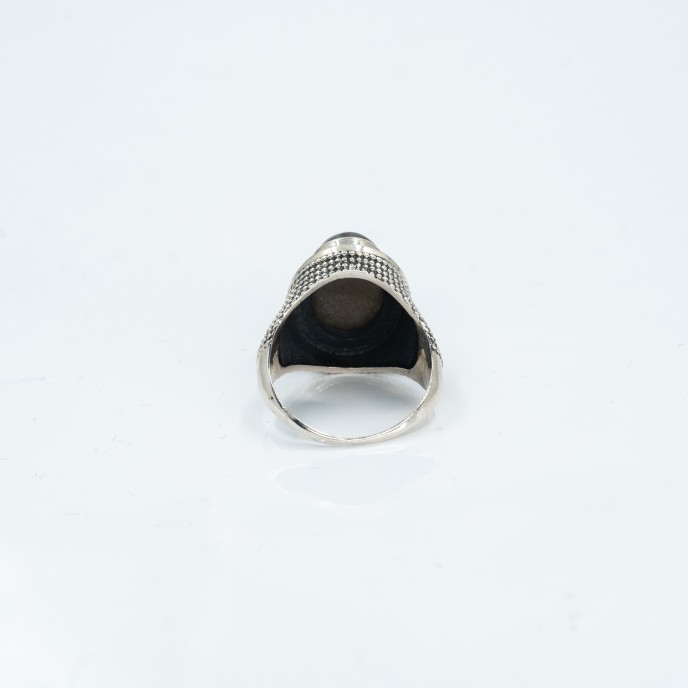 Inel oval simplu puncte labradorite Argint