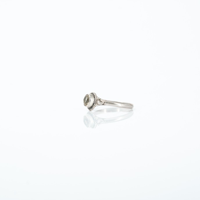 Inel rotund piatra naturala citrin Argint