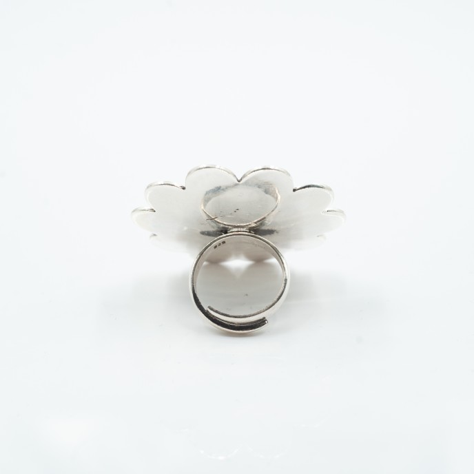 Inel rotund margareta onix Argint