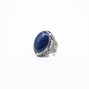 Inel oval picaturi lapis lazuli Argint