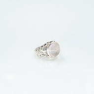 Inel rotund petale cuarz-roz Argint